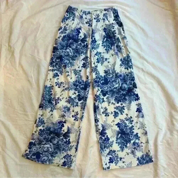 Maeve Printed Pleated Wide-Leg Pants Size 0P - Picture 7 of 7